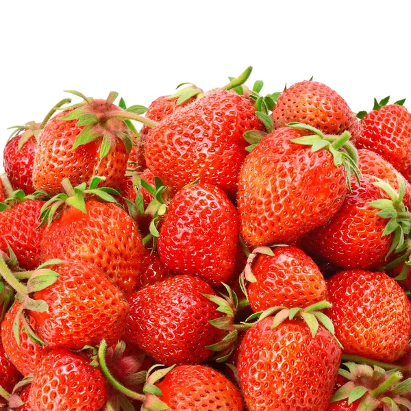 Fresas Aisladas Sobre Fondo Blanco Alimento Saludable — Foto de Stock