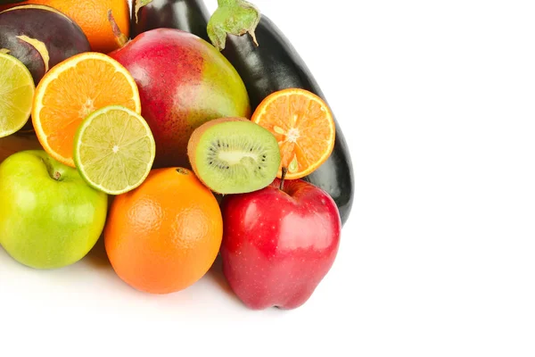 Frutas Hortalizas Aisladas Sobre Fondo Blanco Comida Saludable Espacio Libre — Foto de Stock