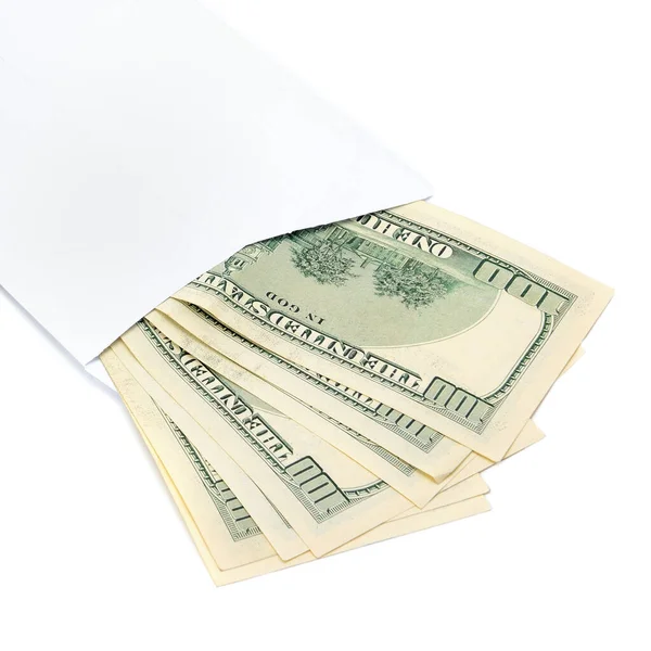 Papírové Americké Dolary Izolované Bílém Pozadí Obchodní Koncept — Stock fotografie