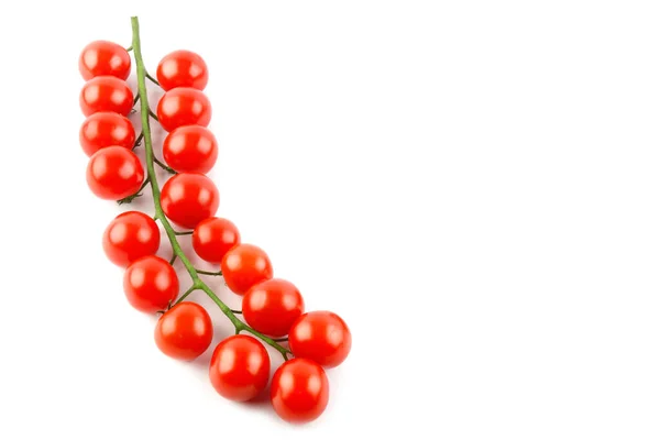 Tomates Cereja Ramo Isolado Fundo Branco Vista Superior Espaço Livre — Fotografia de Stock