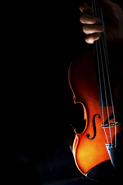 Uma Mão Feminina Segurando Violino — Fotografia de Stock