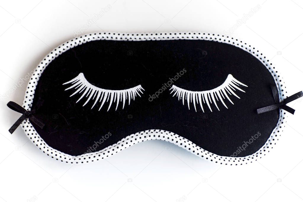  Eye sleeping mask on a white background, isolated, indoor