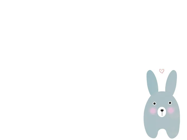 Conejo Encantador Kawaii Fondo Ilustración — Foto de Stock