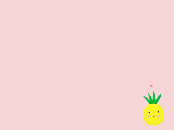 Schattige Ananas Illustratie Achtergrond — Stockfoto