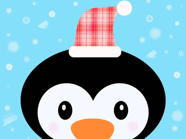 Piękny Boże Narodzenie Pingwin Ilustracja — Zdjęcie stockowe