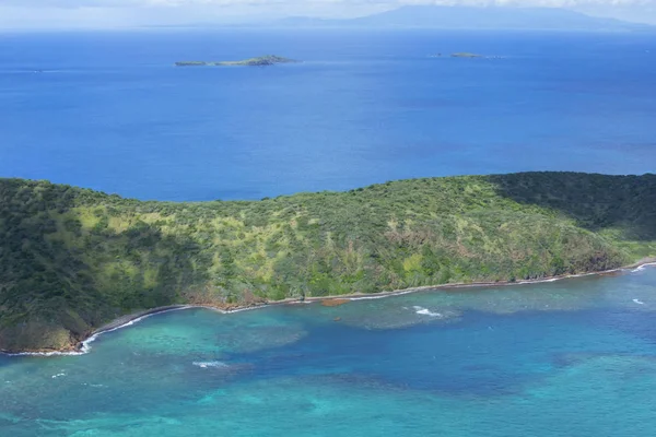 Αεροφωτογραφία Της Απομακρυσμένης Ακατοίκητο Φλαμένκο Χερσονήσου Isla Culebra Νησί Στην — Φωτογραφία Αρχείου