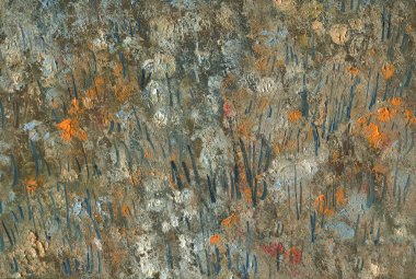 Kaotik fırça darbeleri soyut dokusuna. Bir bahar çayır kuru ot. Doğa Tema. Yağlıboya resim.