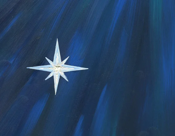 Ένα Μεγάλο Αστέρι Μια Βαθιά Σκοτεινό Νυχτερινό Ουρανό Μαγική Ατμόσφαιρα — Φωτογραφία Αρχείου