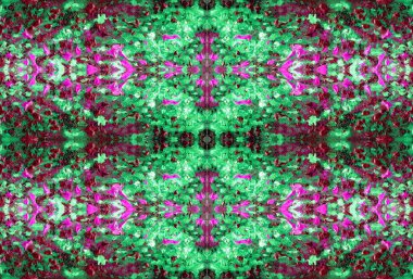 Soyut rengarenk ve renkli desen. Muhteşem çiçek ve bitki. Yağlı boya kabartma dokusu. Sihirli bir atmosfer. Tuval üzerine yağlıboya. Resmin yatay yönlendirme.