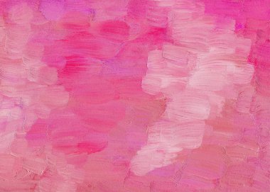 Yağlı boya. Temiz ve sağlam pembe arka plan kaba dokulu fırça darbeleri.