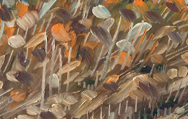 Pintura Óleo Textura Cañas Vegetación Costera Seca Pinturas Colores Brillantes —  Fotos de Stock