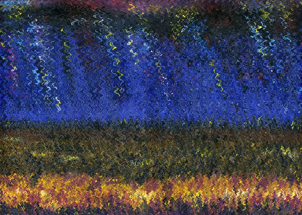 抽象纹理图案 油画油画和数码技术 在开花的草甸之上雷暴和雨 — 图库照片