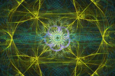 Abstrct dijital sanat. Flora ve çiçekler tema. Fantezi çiçek desenli. Fraktal grafik teknolojileri.