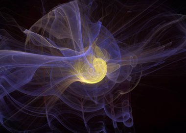 Abstrct dijital sanat. Evren ve evrenin tema. Karanlık alanı arka planı yıldızlararası uzayda yaşamın kökeni. Fraktal grafik teknolojileri.