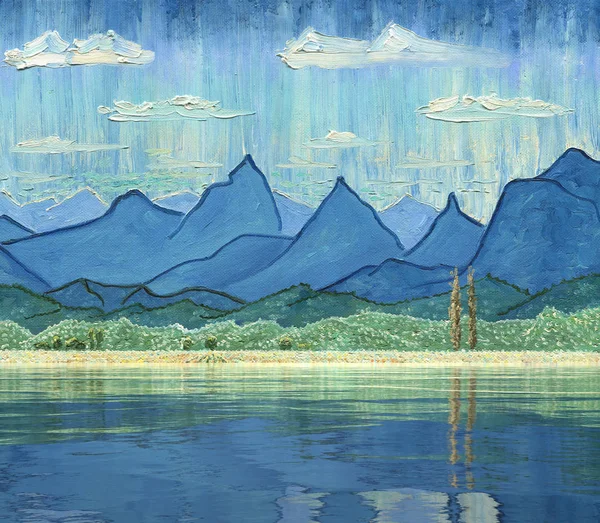 Gyönyörű Hegyi Panorámával Dombok Virágos Rétek Egy Gyönyörű Alatt Táj — Stock Fotó