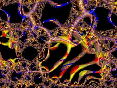 Soyut Dijital sanat. Doğa desenleri. Evren hayatı. Sihirli bakteri. Fraktal grafik teknolojileri.