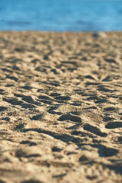 Sandy Dunes Sahilde Sıcak Yaz Gününde Zemin Üzerine Mavi Ile — Stok fotoğraf