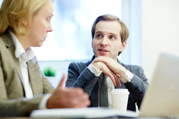 Affärspartners Planering Arbeta Tillsammans Vid Bordet — Stockfoto