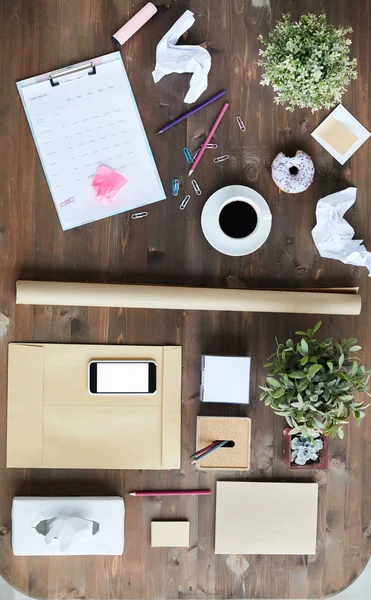 Gran Variedad Objetos Necesarios Para Trabajo Del Arquitecto Diseñador Economista — Foto de Stock