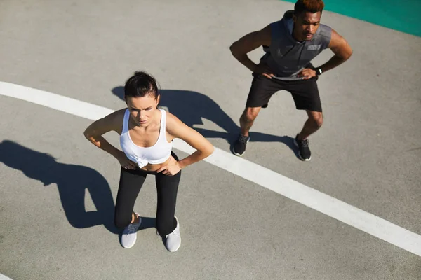 Team Athletes Preparing Competition Directly View Young Multi Ethnic People — Stock Photo, Image