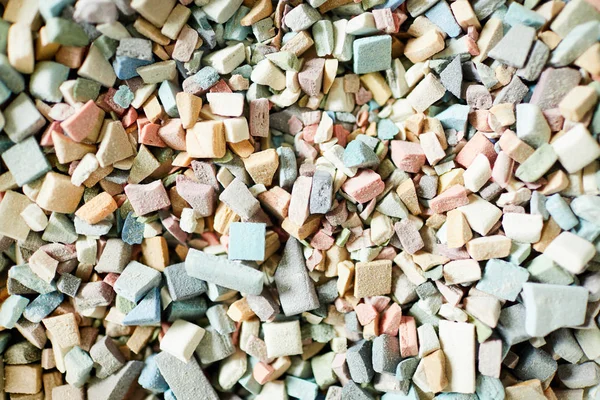 Overview Pile Colorful Ceramic Workpieces Needed Processed Creating Mosaic Masterpiece — Stock Photo, Image