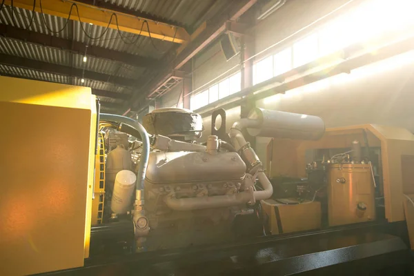 Backlit Interior Large Contemporary Industrial Plant Huge Machine Workshop — Stock Photo, Image