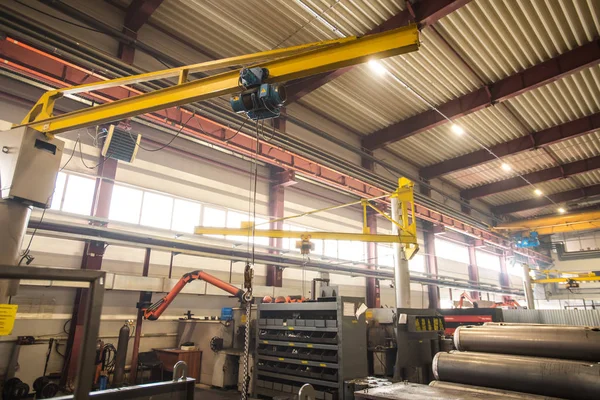 Interior Workshop Large Contemporary Factory New Industrial Equipment Machine Building — Stock Photo, Image