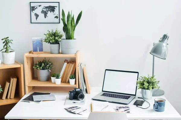 Coisas Para Fotografar Editar Trabalhar Sobre Fotos Como Laptop Fotocâmera — Fotografia de Stock