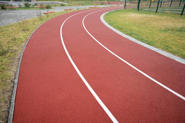 Diminishing Perspective Stadium Race Track Two Lines Dividing Three Sections — Stock Photo, Image