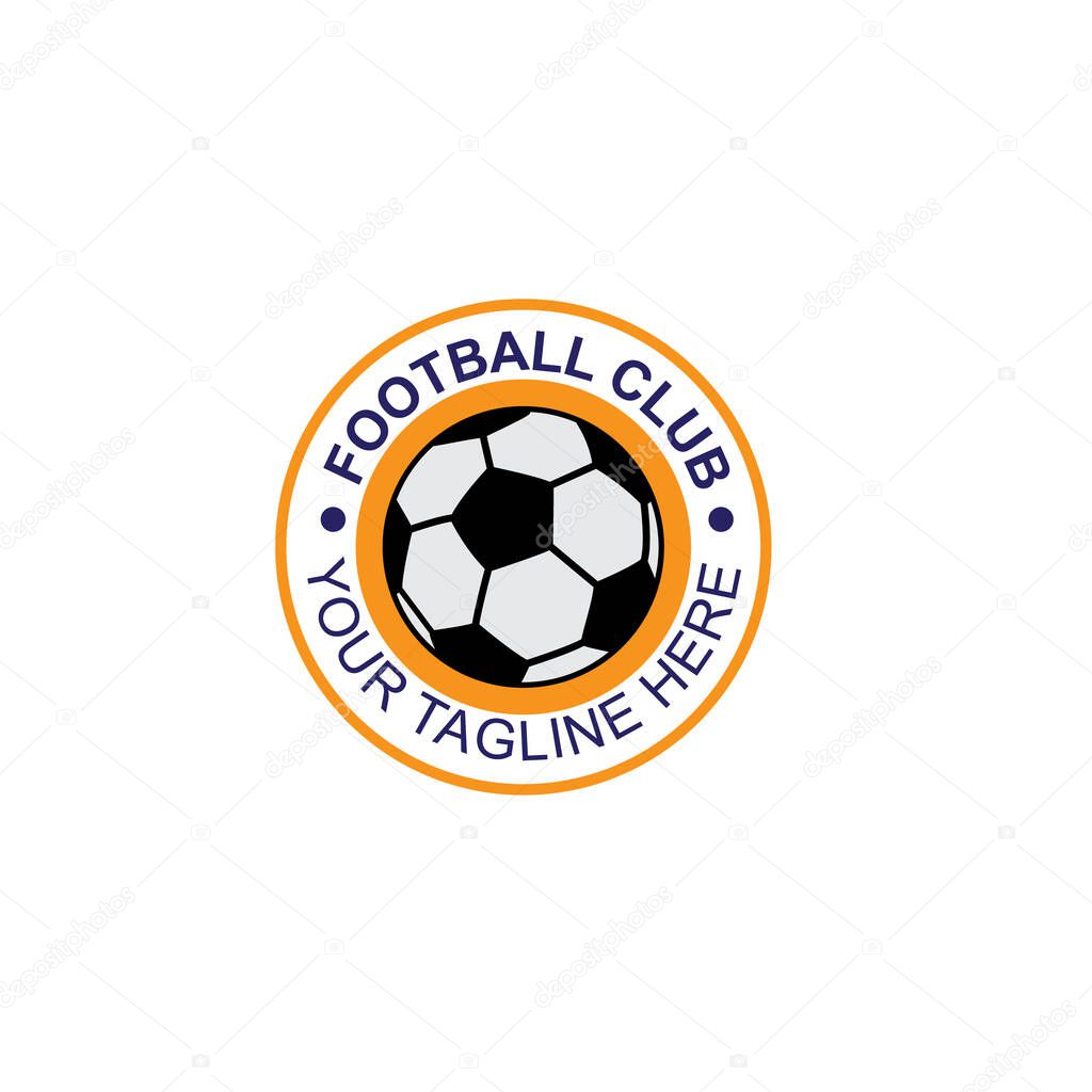 Cartoon vector football logo design template