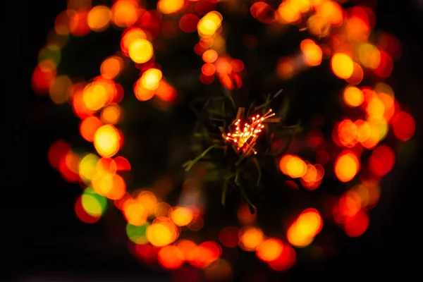 Weihnachtslicht Hintergrund Mit Verschwommenem Bokeh — Stockfoto