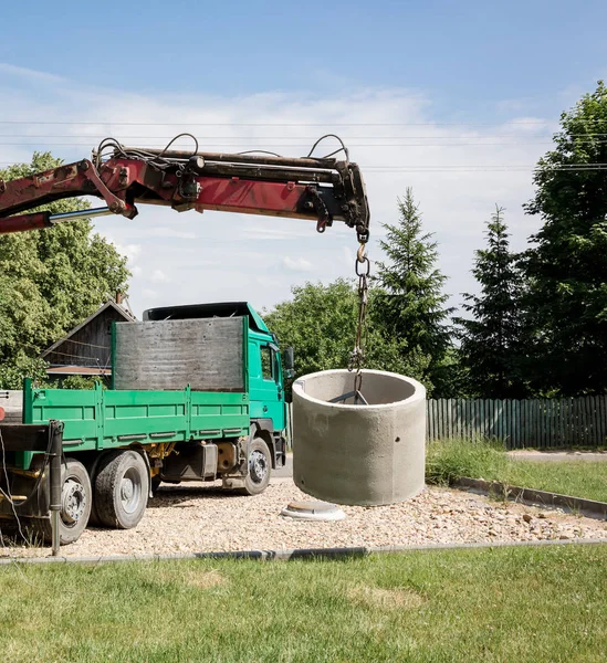 Truck with mounted crane — Stock Photo, Image