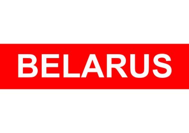 Beyaz Rusya bayrağında Belarus kelimesi. Beyaz-kırmızı-beyaz. Beyaz Rusyalıların barışçıl protestosunun sembolü. Arkaplan.