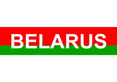 Beyaz Rusya bayrağında Belarus kelimesi. Beyaz, kırmızı, yeşil, beyaz. Beyaz Rusyalıların barışçıl bir protesto sembolü. Arkaplan.