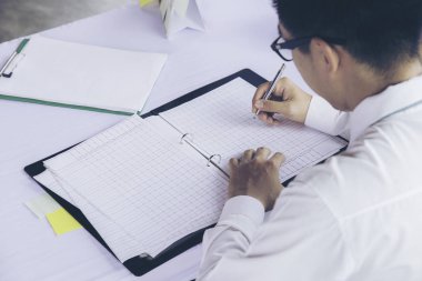 Belge, işadamı imza. Seçici odak. 