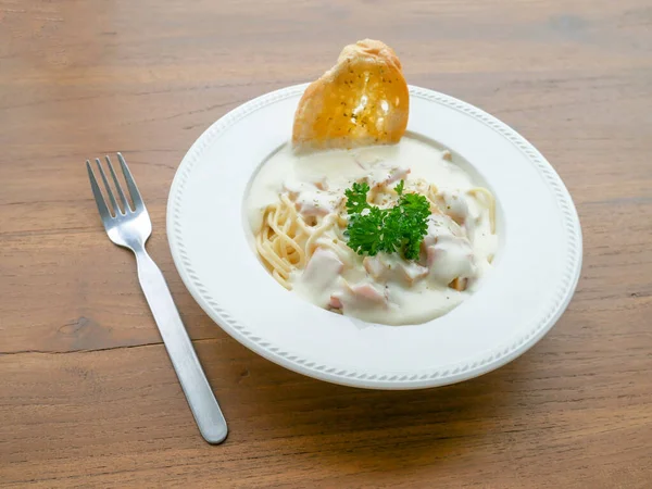 Spaghetti Carbonara grädde — Stockfoto