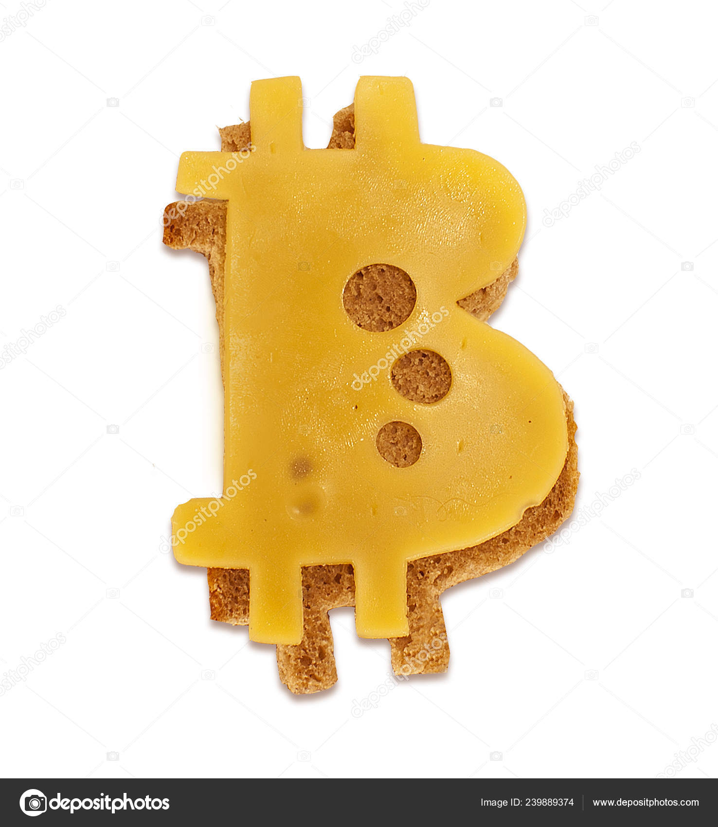 Slice Cheese Form Bitcoin Toasted Toast Edible Bitcoin — Stock Editorial  Photo © anita0106@mail.ru #239889374