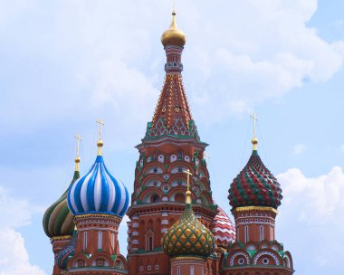 Ünlü St. Basil's Head Katedrali Kızıl Meydan, Moskova, Rusya Tarih kubbeler