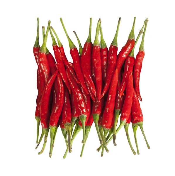 Red Hot Chili Papričky Bílém Izolované Spouštění — Stock fotografie