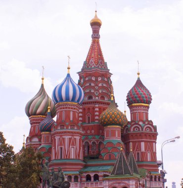 Ünlü St. Basil's Head Katedrali Kızıl Meydan, Moskova, Rusya Tarih kubbeler
