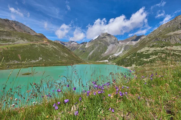 Ledovcové Jezero Rifflsee Rakouské Alpy Tyrolsko — Stock fotografie