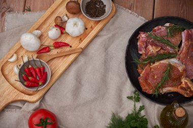 Hazırlık barbekü et kavurma için