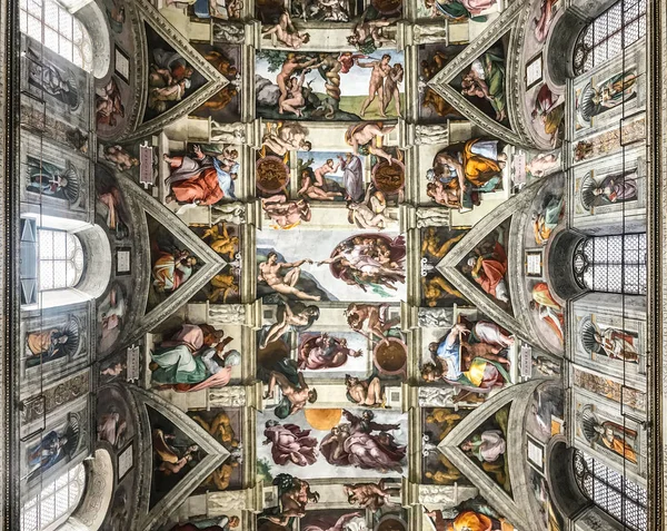 Itália Vaticano Capela Sistina Novembro 2017 Teto Capela Sistina Museu — Fotografia de Stock