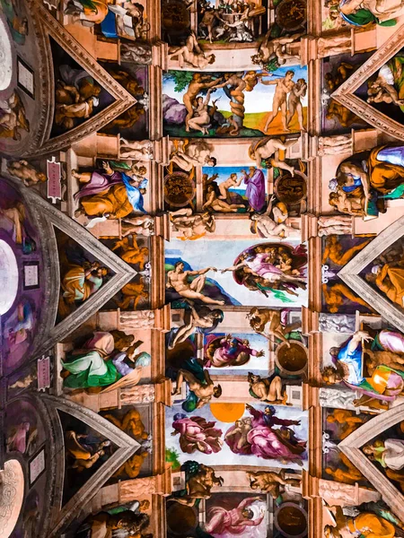 Itália Vaticano Capela Sistina Novembro 2017 Teto Capela Sistina Museu — Fotografia de Stock