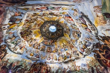 Duomo di Firenze Katedrali, Saint Mary Katedrali çiçek, Floransa, İtalya, Avrupa, detay 08 Mart 2018 tavan