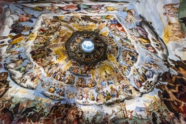 Duomo di Firenze Katedrali, Saint Mary Katedrali çiçek, Floransa, İtalya, Avrupa, detay 08 Mart 2018 tavan