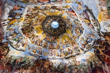 Duomo di Firenze Katedrali, Saint Mary Katedrali çiçek, Floransa, İtalya, Avrupa, detay 08 Mart 2018 tavan