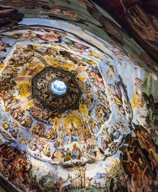 Duomo di Firenze Katedrali, Saint Mary Katedrali çiçek, Floransa, İtalya, Avrupa, detay 08 Mart 2018 tavan