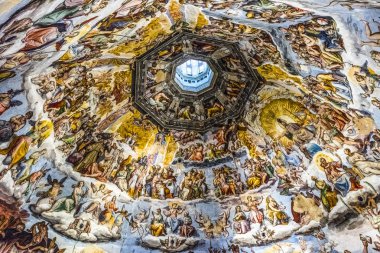 Duomo di Firenze Katedrali, Saint Mary Katedrali çiçek, Floransa, İtalya, Avrupa, detay 08 Mart 2018 tavan