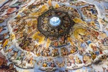 Duomo di Firenze Katedrali, Saint Mary Katedrali çiçek, Floransa, İtalya, Avrupa, detay 08 Mart 2018 tavan